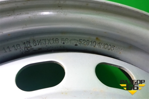 Диски колёсные штампованные (комплект)  R16 EJ6,5 6x139.7 ET56 Ц.О.92,2 (529104H005) для Hyundai Staria с 2021г