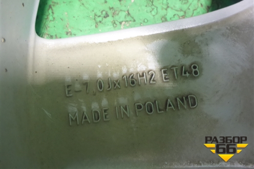 Диск колёсный литой  R16 EJ7 5x112 ET48 Ц.О.57,1 (8V0601025CR) для Audi A3 (8V) с 2012-2020г (А3)