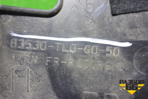 Накладка двери передней правой (на каркас) (83530TL0G050) для Honda Accord(CU-CW) с 2008-2013г