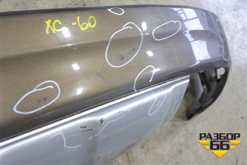 Юбка заднего бампера (после 2013г под парктроник) (31323777) для Volvo XC60 с 2008-2017г