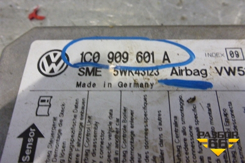 Блок управления AIR BAG (1C0909601A) для Skoda Fabia с 1999-2007г