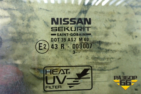 Стекло двери передней правой (2003г 3х дверный кузов) для Nissan Almera N16 с 2000-2006г