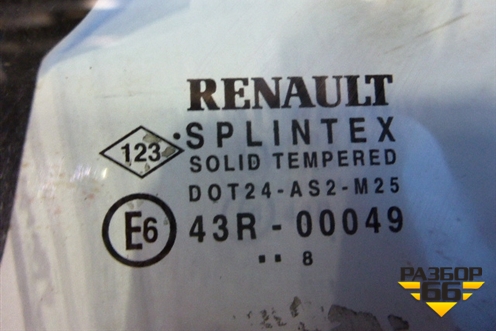 Стекло двери передней правой (2008г) для Renault Scenic с 2003-2009г