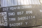 Ремень безопасности задний правый (5M0857806) для Volkswagen Golf V Plus с 2005-2014г