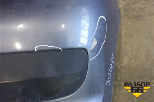 Бампер задний (3-х дверный кузов) (9649690177) для Peugeot 207 с 2006-2015г