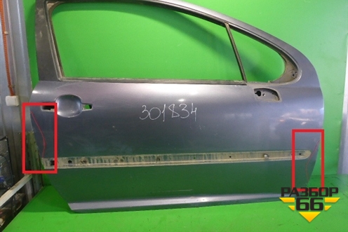Дверь передняя правая (3х дверный кузов) (9004AR) для Peugeot 207 с 2006-2015г