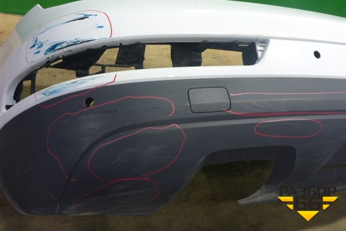 Бампер задний (после 2014г под парктроник) (8U0807385C) для Audi Q3 с 2011-2018г (Ку 3)