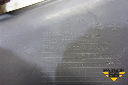 Накладка порога внутренняя переднего левого (передняя часть) (8582325000) для Hyundai Aсcent с 2000г (Акцент)