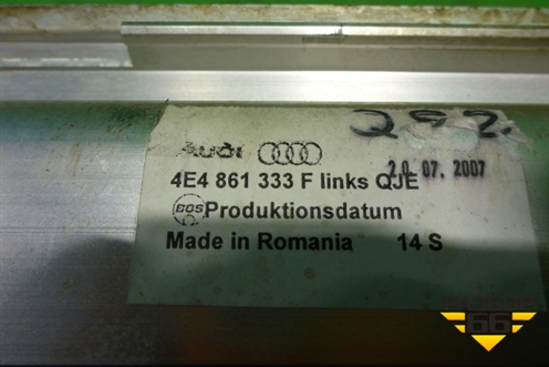 Шторка солнцезащитная (задняя левая LONG) (4E4861333F) для Audi A8 с 2002-2010г