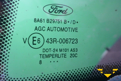 Стекло глухое левое (заднее 3х дверный кузов 2008г) (1791522) для Ford Fiesta с 2008-2015г