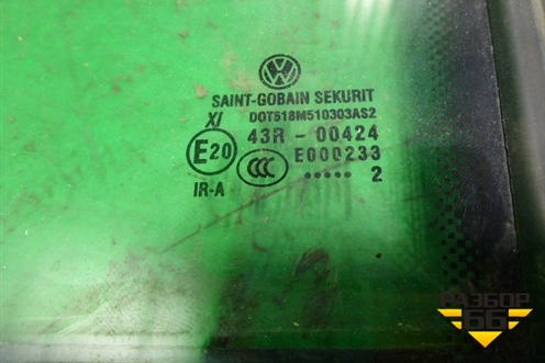 Стекло двери задней правой форточка (Long с уплотнителем 2012г) для Volkswagen Phaeton с 2002-2014г