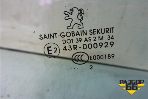 Стекло двери задней левой (универсал 2012г) (9203JK) для Peugeot 308 с 2007-2014г