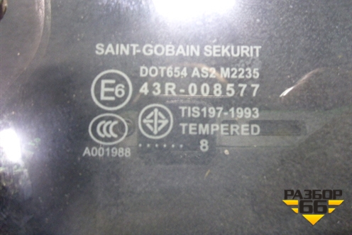 Стекло двери задней правой (седан) для Mazda Mazda 3 (BK) с 2003-2009г 