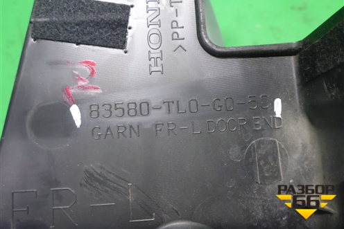 Накладка двери передней левой (на каркас) (83580TL0G050) для Honda Accord(CU-CW) с 2008-2013г