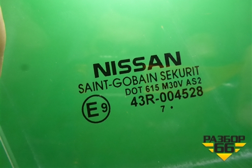Стекло двери задней правой форточка (седан 2007г) (82262EL400) для Nissan Tiida (C11X) с 2004-2013г