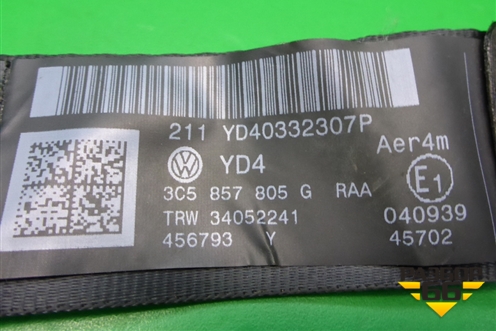 Ремень безопасности задний левый (3C5857805G) для Volkswagen Passat (B6) с 2005-2010г