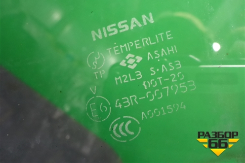 Стекло двери задней правой (штатная тонировка) (823008H500) для Nissan X-Trail (Т30) с 2000-2007г
