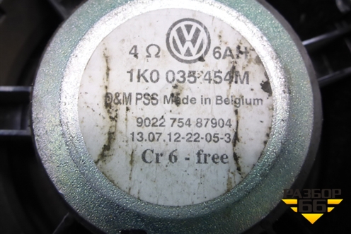 Динамик (в заднюю дверь) (1K0035454M) для Volkswagen Golf V Plus с 2005-2014г