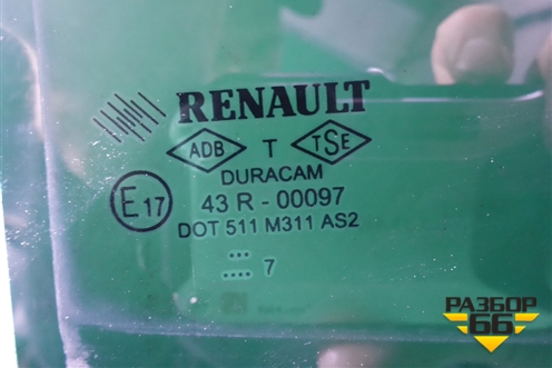 Стекло двери задней правой (7700430720) для Renault Clio с 1998-2002г