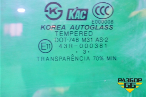 Стекло двери задней левой (2003г) для Hyundai Aсcent с 2000г