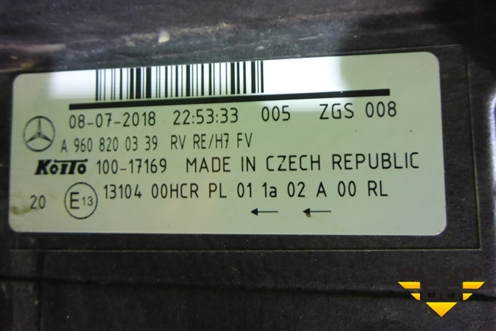 Фара правая (галоген) (A9608200339) для Mercedes Benz TRUCK Actros MP4 с 2012г (Актрос)