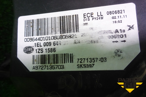 Фара левая (ксенон без блока и лампы не адаптивная) (7271357) для BMW X6 E71 с 2008-2014г