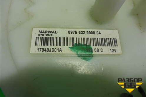 Насос топливный электрический (17040JD01A) для Nissan Qashqai (J10E) с 2006-2013г