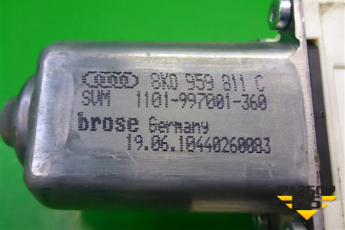 Моторчик стеклоподъёмника задний левый (8K0959811C) для Audi A6 (C6) с 2004-2011г