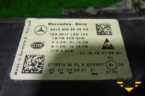 Фара правая (до 2020г Multibeam Led без блока) (A2139069608) для Mercedes Benz E-Klass W213 с 2016г
