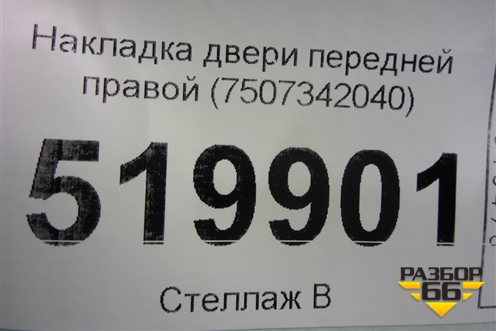 Накладка двери передней правой (7507342040) для Toyota Rav-4 с 2018г
