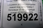 Обшивка двери передней левой под электрику (5-ти дверный кузов) (6762902010) для Toyota Auris с 2006-2012г