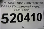 Накладка порога внутренняя левая (3-х дверный кузов) (13180585) для Opel Corsa D с 2006-2014г