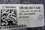 Покрытие напольное (57B863367F62U) для Skoda Karoq с 2017г