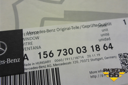 Стекло двери задней левой форточка (2018г) (A1567300318) для Mercedes Benz GLA-Klass X156 с 2014г