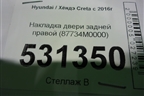 Накладка двери задней правой (87734M0000) для Hyundai Creta с 2016г