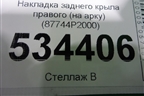 Накладка заднего крыла правого (на арку) (87744P2000) для Kia Sorento IV с 2020г