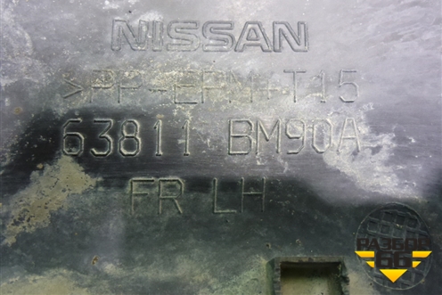 Накладка переднего крыла левого (63811BM90A) для Nissan Qashqai (J11E) с 2013г