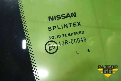 Стекло двери задней правой форточка (седан-лифтбек) (82220AV605) для Nissan Primera (P12E) с 2001-2008г