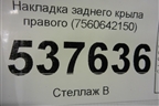 Накладка заднего крыла правого (7560542160) для Toyota Rav-4 с 2018г