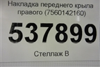 Накладка переднего крыла правого (7560142160) для Toyota Rav-4 с 2018г