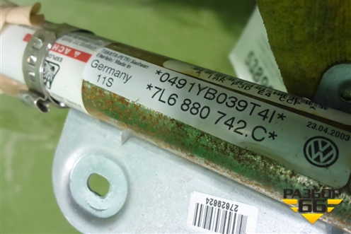 Подушка безопасности боковая шторка правая (7L6880742C) для Volkswagen Touareg c 2002-2010г