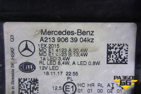 Фара левая (до 2020г Led без блока) (A2139063904) для Mercedes Benz E-Klass W213 с 2016г