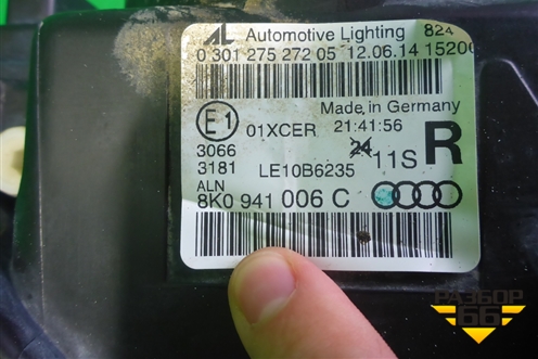 Фара правая (после 2012г ксенон без блока и лампы) (8K0941006C) для Audi A4 (В8) с 2007-2015г