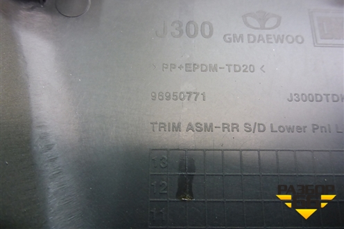 Обшивка двери задней левой под механику (седан) (96950771) для Chevrolet Cruze c 2009-2015г