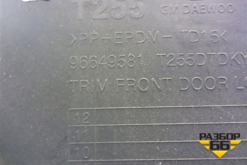 Обшивка двери передней правой под электрику (96649581) для Chevrolet Aveo (T250) с 2005-2011