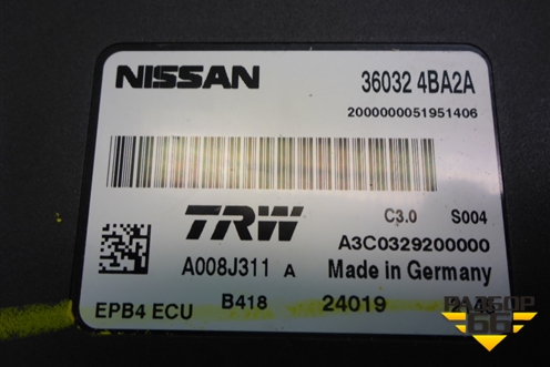 Блок управления стояночным тормозом (360324BA2A) для Nissan Qashqai (J11E) с 2013г
