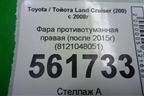 Фара противотуманная правая (после 2015г) (8121048051) для Toyota Land Cruiser (200) с 2008г