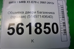 Обшивка двери багажника (левая) (51497149639) для BMW X5 E70 с 2007-2013г