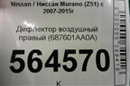 Дефлектор воздушный правый (687601AA0A) для Nissan Murano (Z51) с 2007-2015г