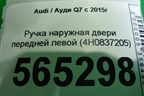 Ручка наружная двери передней левой (4H0837205) для Audi Q7 c 2015г